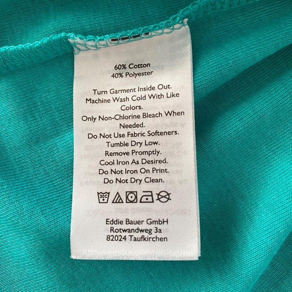 NWT Eddie Bauer Favorite Long Sleeve T Shirt in Emerald - Size M - Picture 9 of 9